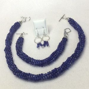 FINAL SALE PRICE Gorgeous Handmade Blue & Purple Matte Jewelry Set
